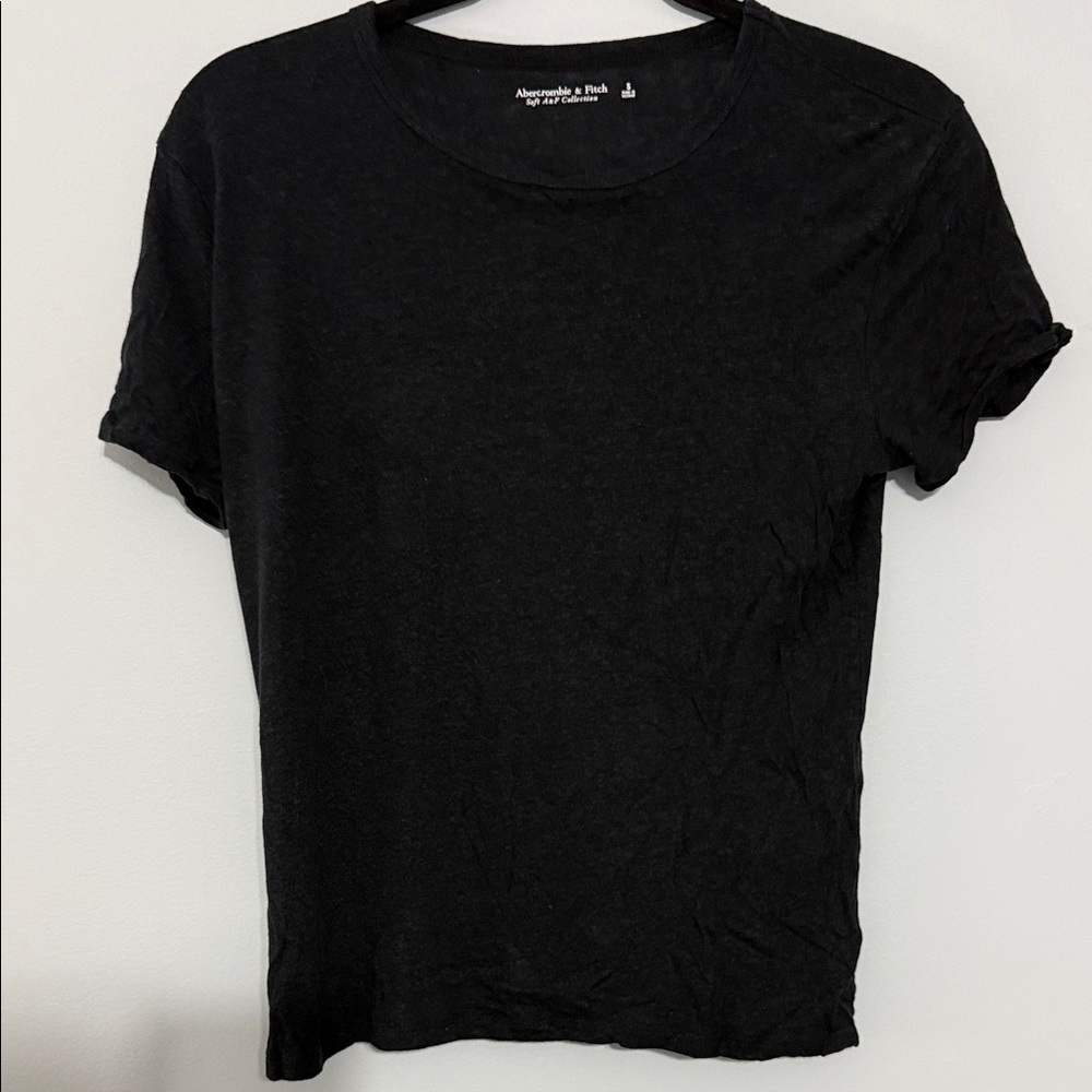 Abercrombie & Fitch Classic Heathered Black Short Sleeve Tee